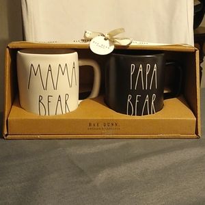 Rae Dunn Mug set - Mama Bear / Papa Bear